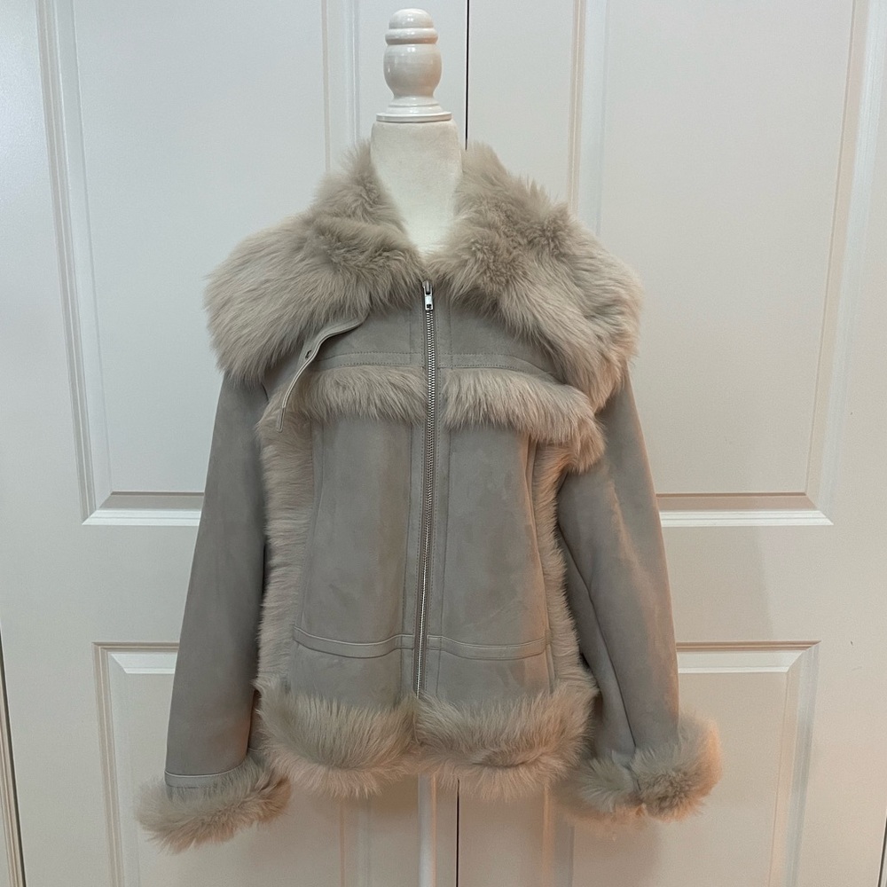 100% SHEARLING AVIATOR JACKET FROM HELMUT LANG - Picture 8 of 14